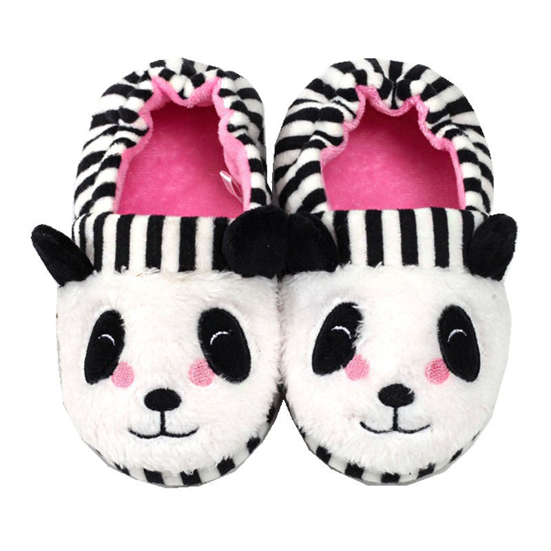 Cute Panda Plush Slippers for Baby Girls Soft Winter House Shoes