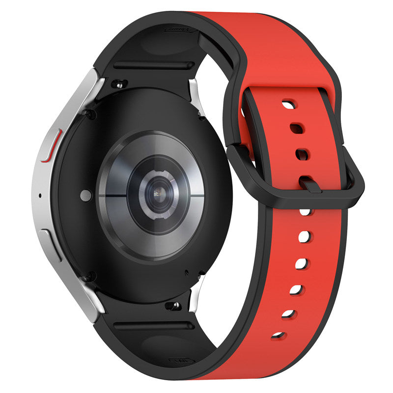 20mm Two Tone Silicone Sports Strap for Samsung Galaxy Watch 5-RedBlack