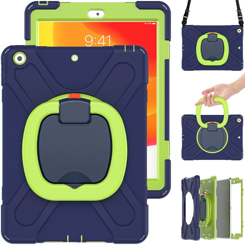 B-OnePiece Tablet Case+Neck Strap For Samsung Galaxy Tab A 8.0 T290/T295 2019-NavyBlue&Olivia