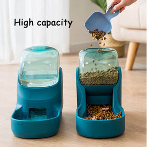 Pets Automatic Feeder and Water Dispenser Set-Green