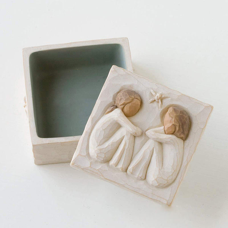 Bestier Friendship Sculpted Hand-Painted Keepsake Box Resin Crafts Home Decoration Gifts