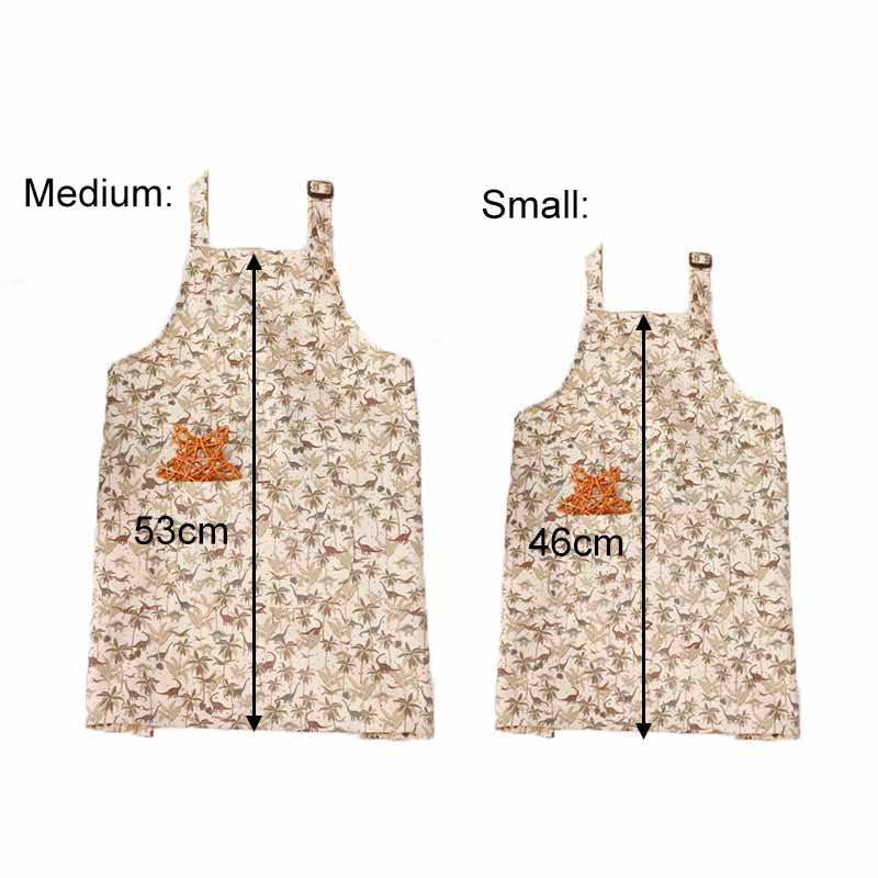 Kids Floral Stain Resistant Art Painting Apron Set-Dinosaur