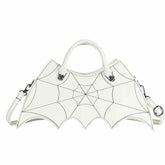 Women Novelty Bat Shoulder Bag Fashion Halloween Handbags-White