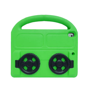 Wheel iPad Case For iPad 7/8/9 Air 3 Pro 10.5 inch Shockproof Stand Cover With Handle Stand-Green