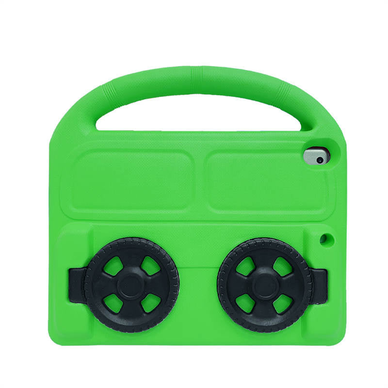 Wheel iPad Case For iPad 7/8/9 Air 3 Pro 10.5 inch Shockproof Stand Cover With Handle Stand-Green