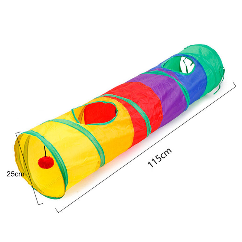 Cat Tunnel for Indoor Cats Collapsible Pop-up Pet Tube Hideaway Play Toys-Straight Tunnels