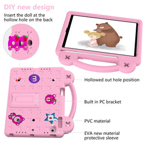 Strawberry Rugged iPad Case With Holder Shoulder Strap for PRO 9.7 Air1/ Air2-Pink