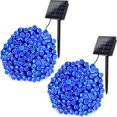 2Pcs Solar Christmas Lights 39ft 100 LED 8 Modes Solar String Lights Waterproof-Blue