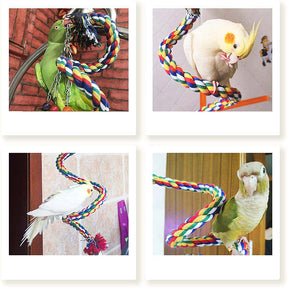 3Pcs Bird Perch Stand Bird Rope Toys for Parakeets Cockatiels Macaws