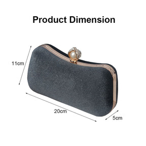 Velvet Evening Bags for Women With Flower Rhinestone Pearl for Party Wedding-Grey