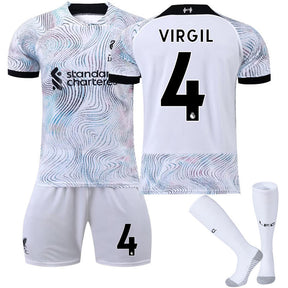 VIRGIL #4 Liverpool Home Jersey 2022/23 Soccer Jersey Kit Football T-shirt Set For Adult Kids