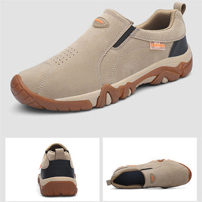 Mens Casual Loafers Slip-on Walking Shoes-Khaki