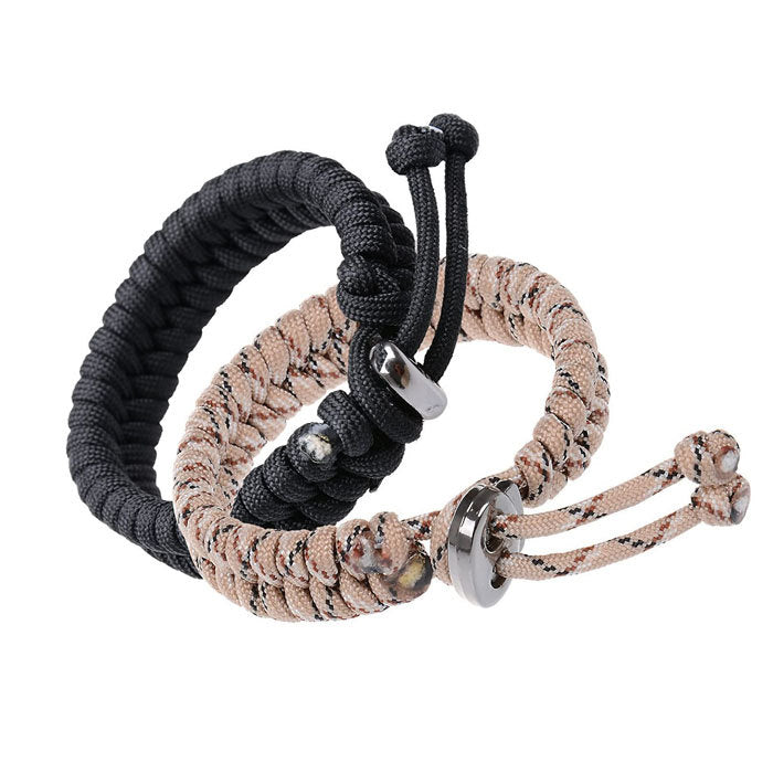 2 Pcs Adjustable Sizes Fish Tail Paracord Survival Bracelets With Metal Clasp-A