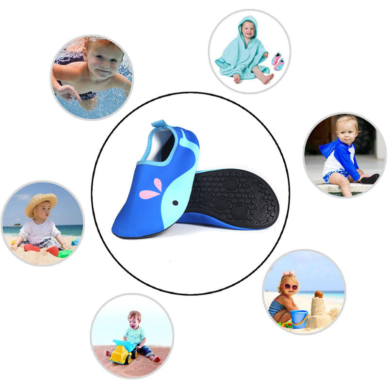 Baby Boys Girls Water Shoes Non-Slip Swim Shoes Barefoot Skin Aqua Socks for Beach-Blue