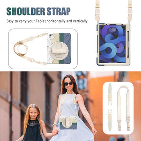 iPad Case With Pencil Stand+Rotating Stand+Shoulder Strap For iPad 10.9 inch Air4-Green