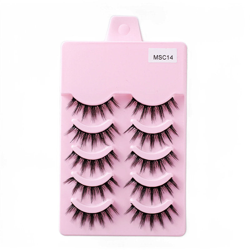 5 Pairs False Eyelashes Natural Curly 3D Lashes Set for Daily-msc14