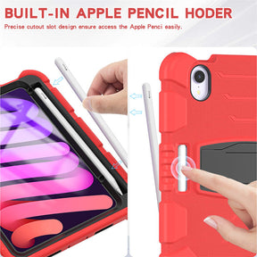 KingKong iPad Case For iPad Mini 6 Three-Layer Hybrid Protective Case With Holder-Red