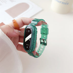 Glacier Bands with Bumper Case Jelly Transparent for Mi 8-Green