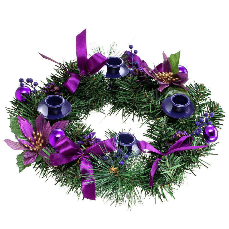 Christmas Candle Holder Garland for Party Decoration-Purple