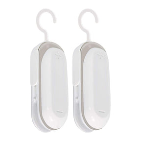 2Packs Portable Mini 2 in 1 Heat Seal and Cutter Mini Food Sealer For Plastic Bags Food Storage-White