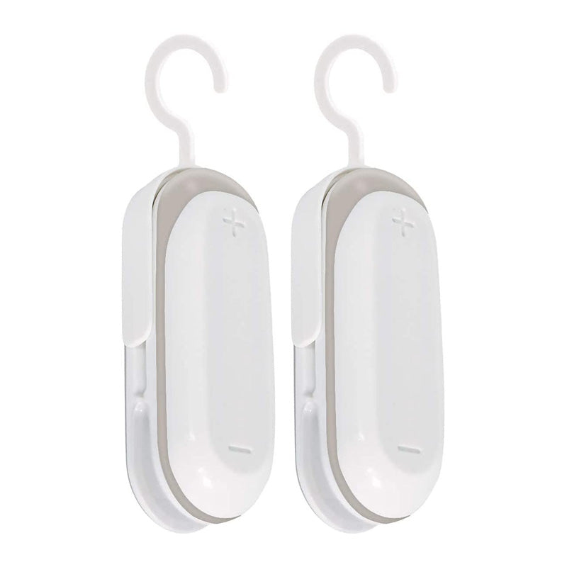 2Packs Portable Mini 2 in 1 Heat Seal and Cutter Mini Food Sealer For Plastic Bags Food Storage-White