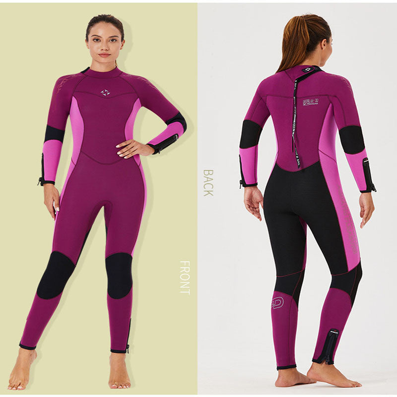 Adore Wetsuits Women's 5mm Premium Neoprene Full Suits for Scuba Diving,Spearfishing,Snorkeling,Surfing,Canoeing Dive Skin-D530003-WineRed