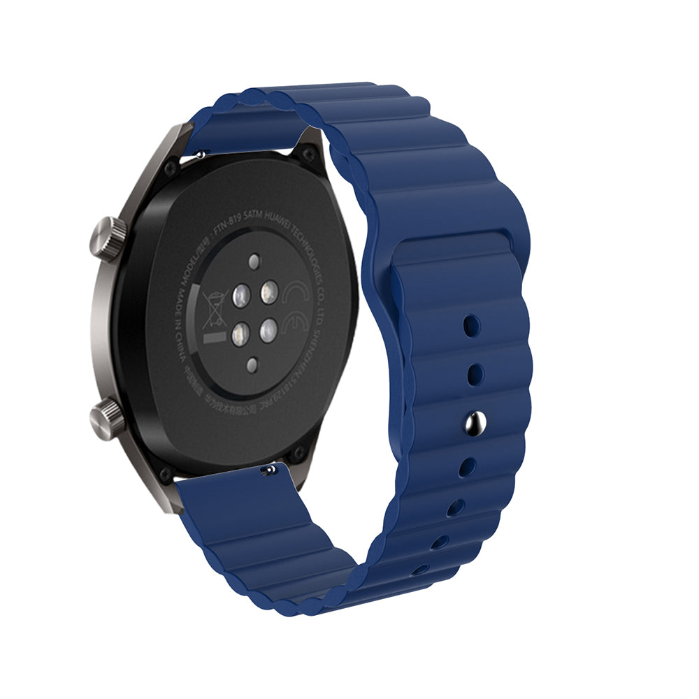 Wave Style Silicone Watch Band For Samsung Galaxy Watch 42/46mm Gear S3 Frontier/Classic(Blue)