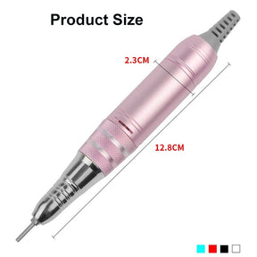 Electric Nail Drill Kit Manicure Pen Polisher for Exfoliating Nail Removing Tools-Pink