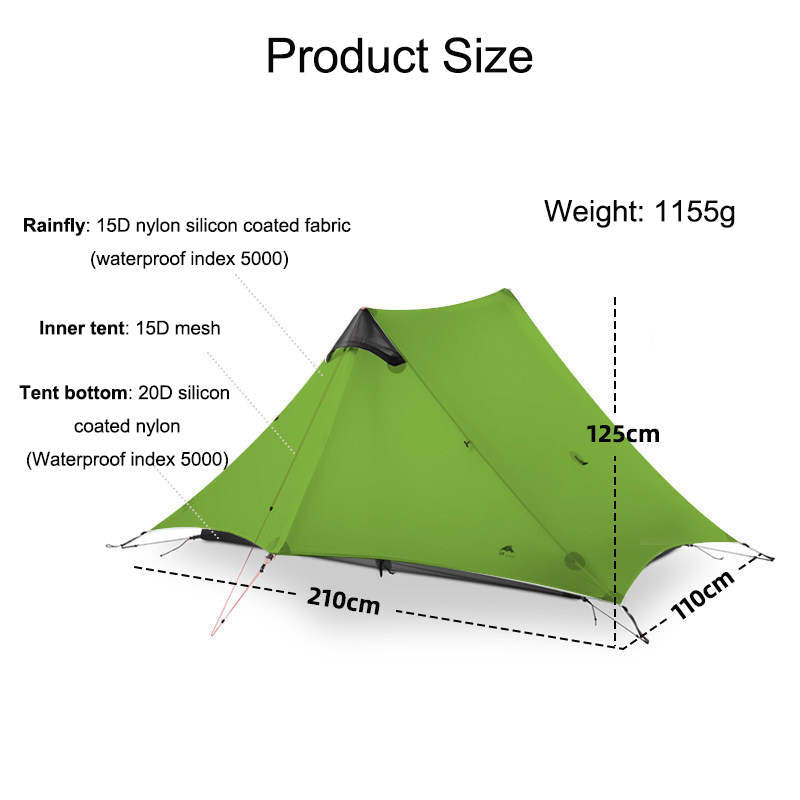 3 Season Ultralight Tent for 1 Person or 2 Person Camping