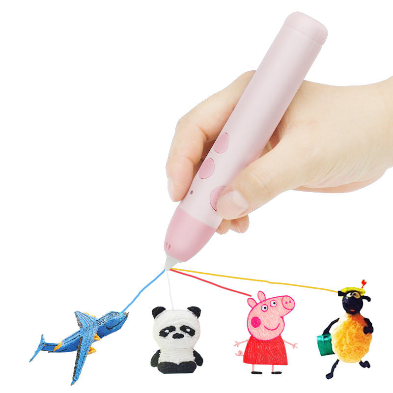 3D Printing Pen Child Safe Low Temperature with 3 Colors of PCL Filament-Pink