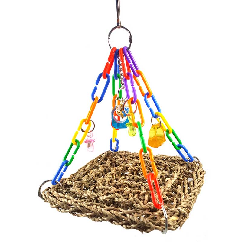 Parrot Straw Net Climbing Chew Toy Parrot Swing -6 Link Chains