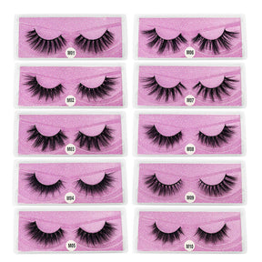 Eyelashes Faux 3D Makeup Cilios Thick Mink Natural False Lashes-Purple