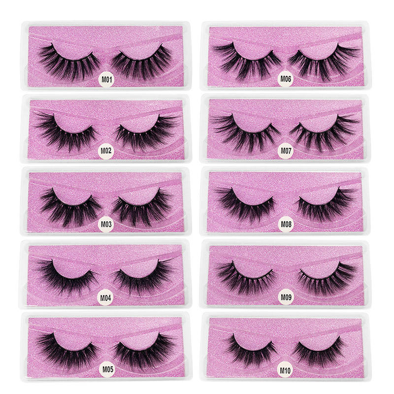 Eyelashes Faux 3D Makeup Cilios Thick Mink Natural False Lashes-Purple