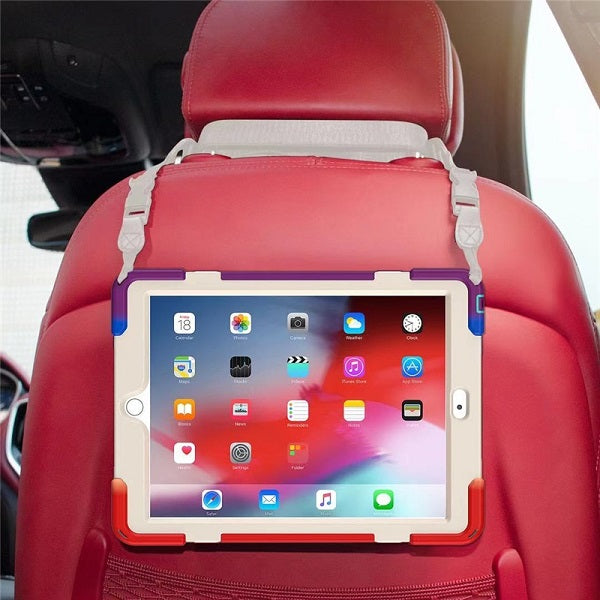 B-OnePiece iPad Case+Neck Strap For iPad Pro 10.5/Air3 10.5-Colorful&Red