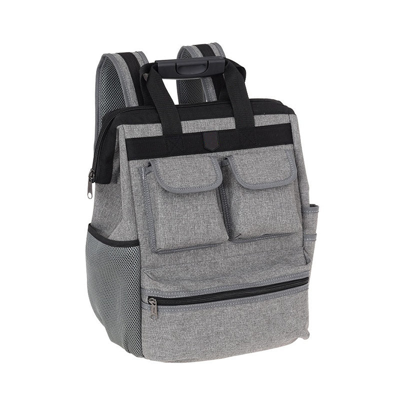 Tool Storage Backpack with Padded Back for Electrician Carpenter-Grey