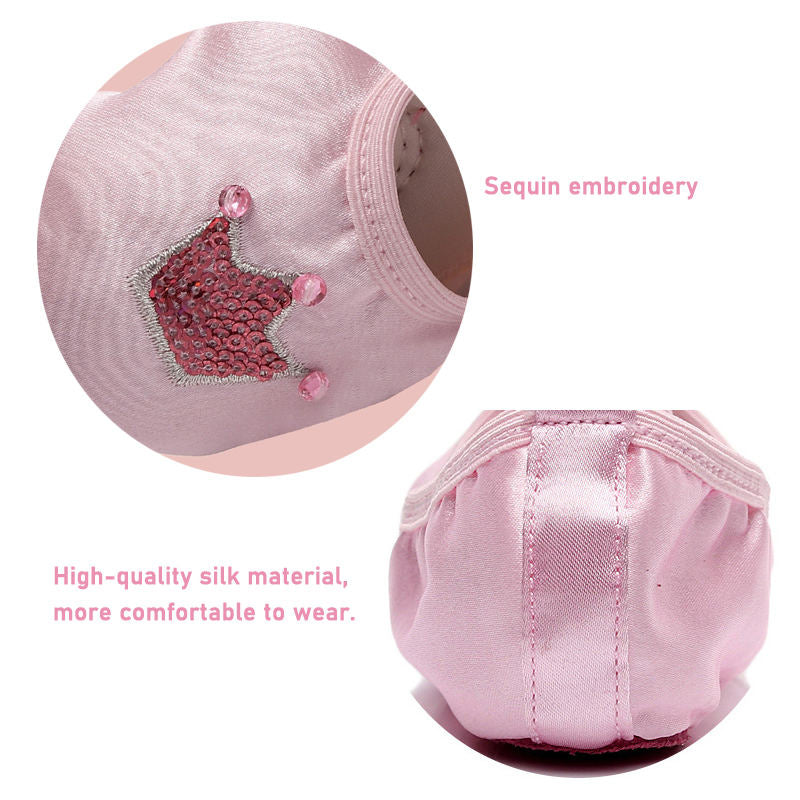 Ballet Shoes for Girls Soft Leather Satin Flat Gymnastic Shoes-Pink