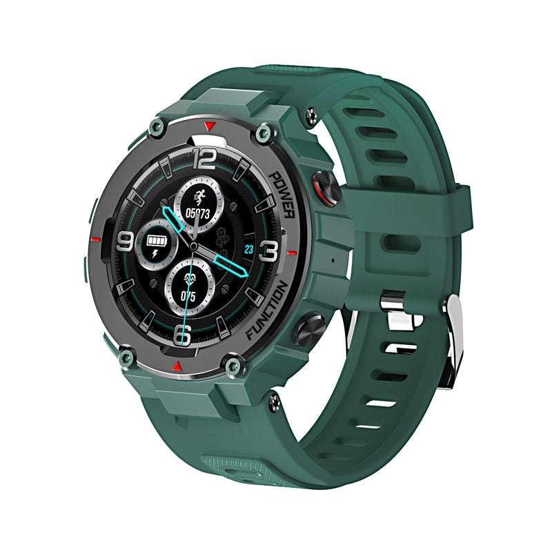 F26 Military Smart Watch with Bluetooth Calling Music Player Heart Rate Sleep Monitor-Green