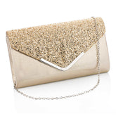 Women Evening Envelope Clutch Prom Sequin Shoulder Cross Body Bag-Gold