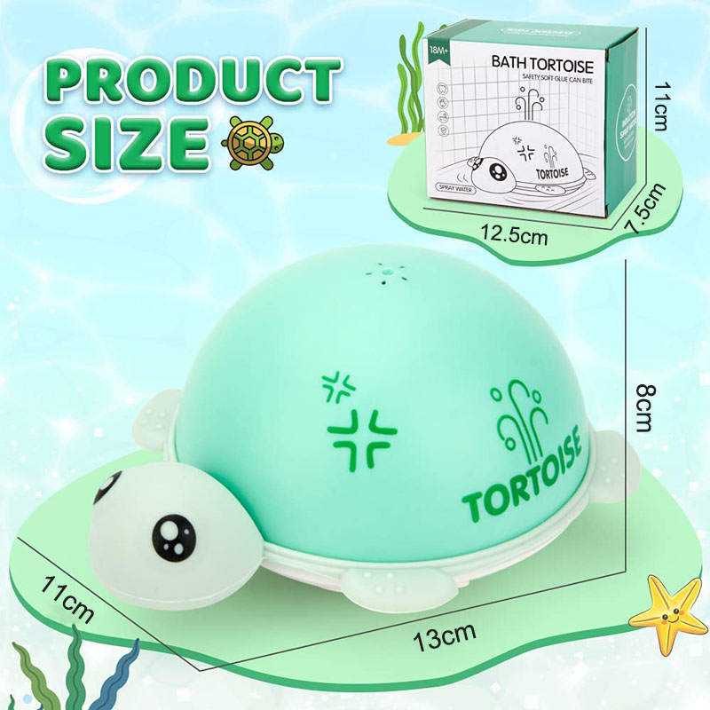 Baby Bath Toy Tortoise Induction Sprinkler with LED Light for Ages 1-3