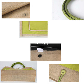 Women Simple Flax Tote Bag Big Capacity Shoulder Bag-Hello Weekend-Green