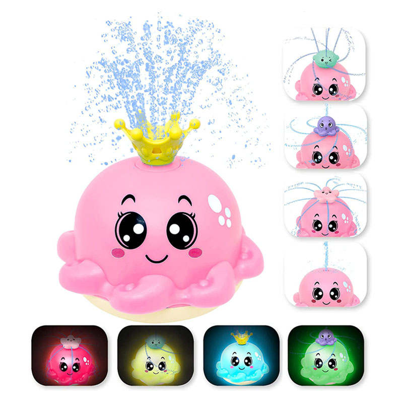 Baby Bath Toys Octopus Ball with Spray Water and Light Up for Ages 3+