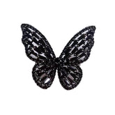 Cubic Zirconia Sparkling Butterfly Knuckle Ring-Black