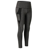 Adore Women Yoga Pant With Mesh Pocket Running Fitness Leggings Sports Quick Drying Tight Pants 2028-Gray