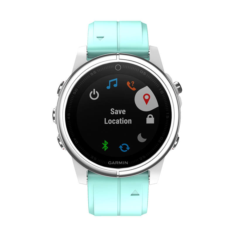 Silicone Replacement Band 20mm Quick Release Easy Fit For Garmin Fenix 5S/5S Plus/6S/6S Pro Smartwatch Black Steel Buckle-Teal
