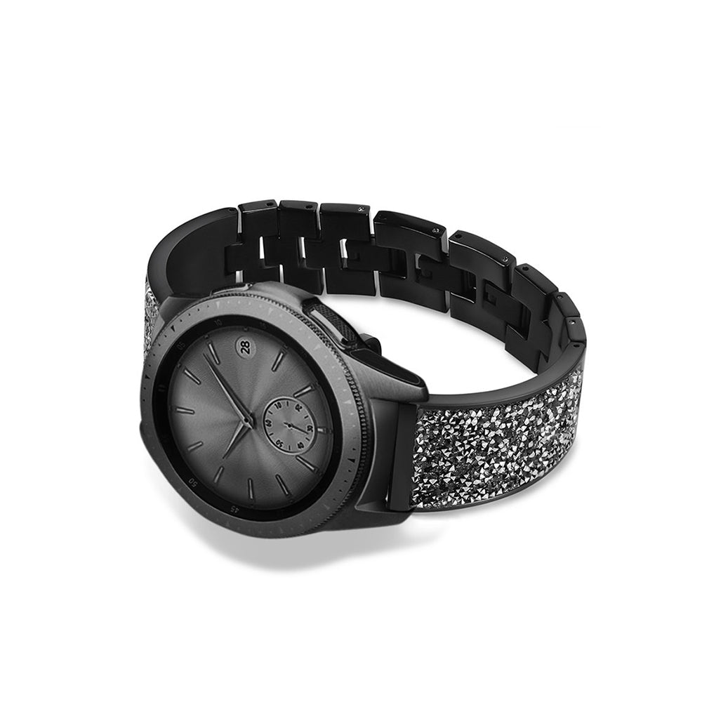 Fashion Metal Bands With Diamond For Samsung S3/Galaxy Watch 46mm(Black)