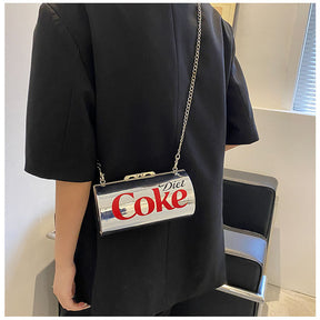 Womens Coca-Cola Cans Shape One Shoulder Messenger Bag-Silver