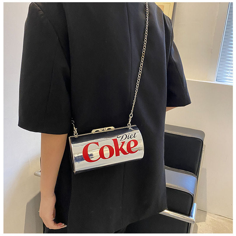 Womens Coca-Cola Cans Shape One Shoulder Messenger Bag-Silver