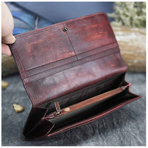 Slim Wallets for Women Embossed Dragonfly Leather Wallet Cellphone Clutch-Brown
