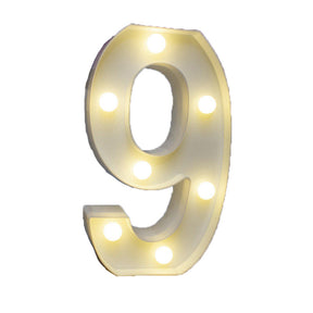 Decorative Led Light Up Number Letters White Plastic Marquee Number Lights Sign Party Wedding Decor Battery Operated (9)