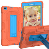 B3 Robot Tablet Case Silicone Shockproof Protective Stand Cover For Samsung Galaxy Tab A 8.0 T290/T295(2019)-Orange&Blue